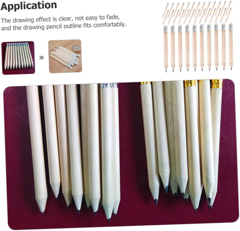 50pcs Short Pencil Pencils Pencils for Preschoolers Drawing Tool Small Golf Pencils Short Pencils Pupil Pencils Erasable Pencils Small Pencil Bass...