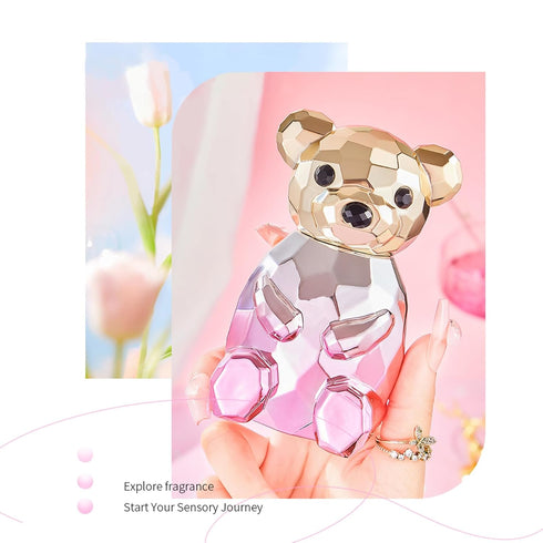 Crystal Bear Eau De Parfum Spray Natural Fragrance Parfum with Exquisite Box Package Lasting and Charming Personal Perfume for Women and Men 75ML...