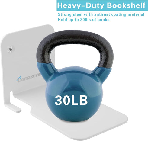 Invisible Floating Bookshelves, Heavy-Duty Book Organizers, Wall Mounted Bookshelf, Iron Storage Shelves for Bedroom, Living Room, Office (Small) ...
