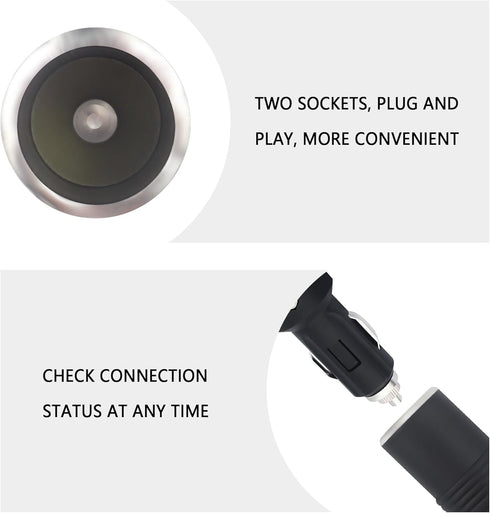 1 to 2 Car Cigarette Lighter Splitter with Switch,12-24V Car Charger Splitter with 15A Fuse,Automotive Cigarette Lighter Socket Universal Power Ad...