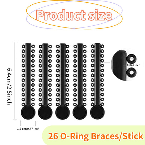 1040 Pcs Black Braces Rubber Bands Orthodontic Ligature Ties O-Rings Elastic Bands for Braces (Black)...