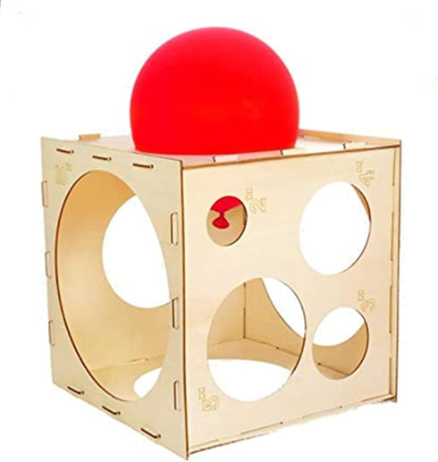 9 Holes Assemblable Wood Balloon Sizer Cube DIY Cube Tool Measurement Box for Party, Birthday, Wedding Decorations...