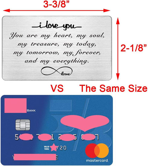 Engraved Wallet Insert Card, I Love You Forever, Anniversary Card Gifts, Soulmate Gifts for Him Her, Gifts for Boyfriend Husband, Valentine's Gift...
