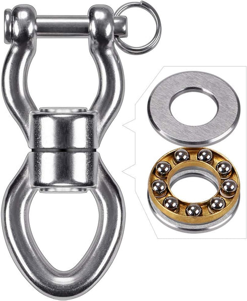 SELEWARE Silent Bearing Swing Swivel, 360° Rotational Device Hanging Accessory with Removeable Buckle for Tree Swing, Hammock Chair, Climbing Rope...