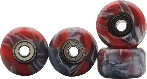 Fingerboard Wheels with Bearing CNC Lathed Swirl Color New Material (Red Mix)...