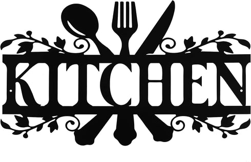 Hotop Black Kitchen Metal Sign, Farmhouse Kitchen Pictures Wall Decor Rustic Country Wall Art for Mardi Gras Easter Home Dining Room Accessories, ...