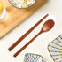 Ecloud Shop Wooden Chopsticks Spoon Set Korean Dinnerware Reusable Long Handle Spoons Chopsticks for Home Kitchen Restaurant (4 Sets)...