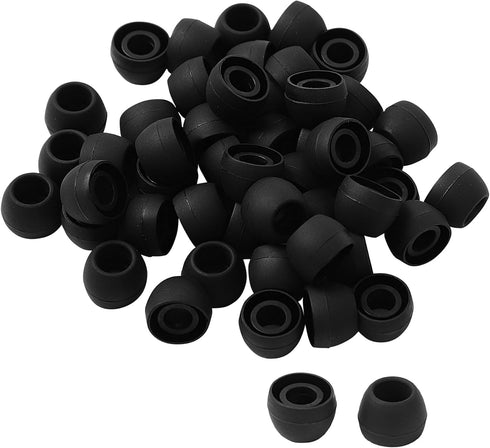 uxcell 50 Pcs Soft Silicone Replacement Earbud Tips, Portable 10 x 8mm Ear Tips for Earphone Headsets Accessories, Earbuds Covers with 5mm Inner H...
