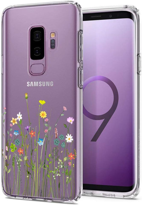 Unov Case for Galaxy S9 Plus Clear with Design Soft TPU Shock Absorption Slim Embossed Floral Pattern Protective Back Cover (Flower Bouquet)...