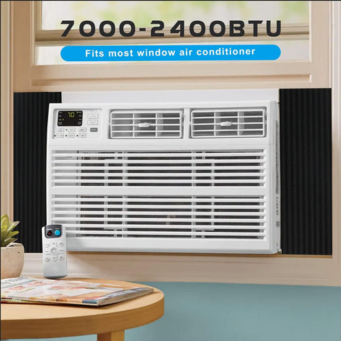 Air Jade Window Air Conditioner Side Panels, AC Side Insulated Foam Panels, 17" x 9" x 7/8", Window Insulation and Seal Kit, Pack of 2, Black...