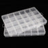 2 Pack 24 Grids Clear Plastic Organizer Box Fixed Compartment Storage Container for Craft, Beads, Jewelry, Small Parts, 7.4X5.1X0.86 INCH...