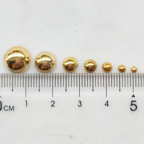 Chenkou Craft 3000PCS 7 Sizes (2.5/3/4/5/6/8/10mm) 1 Box Gold Round Flatback Imitation Half Pearls Bead Loose Beads Gem (Gold Half Ball)...