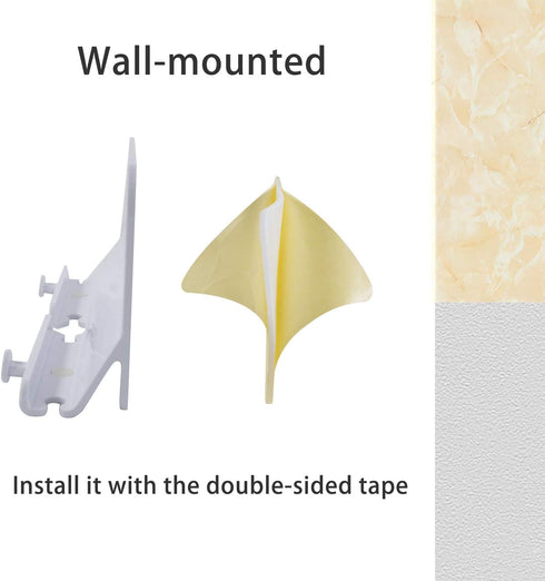 2 Pack Wall Mount Phone Holder Self-adhesive Type with Non-slip Design, Key Holder and Charging Holes for Bathroom, Living Room, Bed Room, Kitchen...