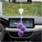 Bling Heart Diamond Car Hanging Accessories, Bling Love Heart and Cute Plush Balls, Crystal Car Rear View Mirror Charms for Women, Lucky Hanging P...