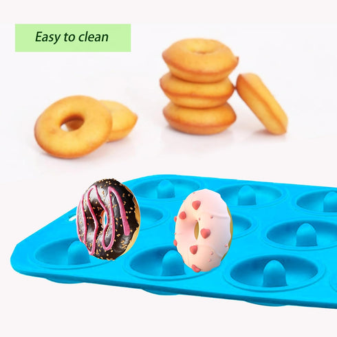Silicone Donut Pan, Bite Size Silicone Donut Molds for baking, Mini Donut Mold Heat Resistant, Mini Baking Mold for baking delicious donuts, Non-s...