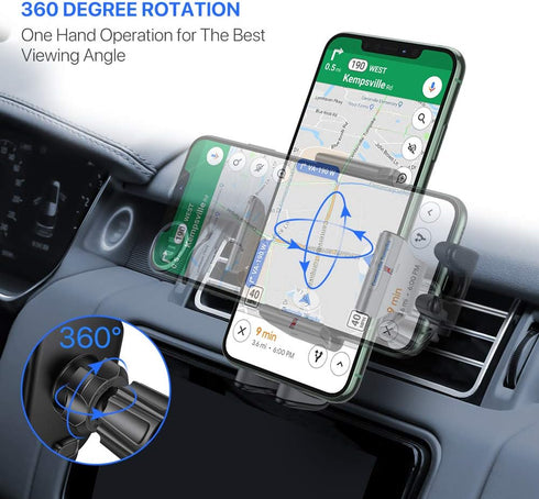 Miracase Phone Holders for Your Car with Metal Hook Clip, Air Vent Cell Phone Car Mount, Hands Free Universal Automobile Cradle Fit for iPhone And...