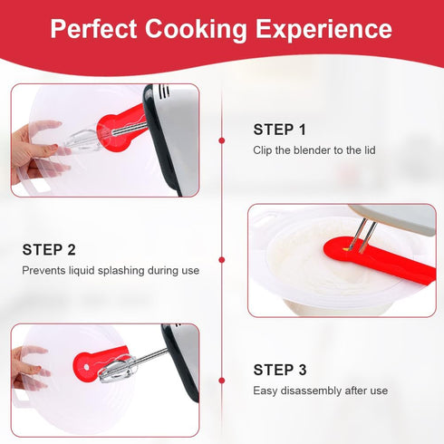 Mixing Bowl Splatter Guard,12.2 Inch Hand Mixer Splatter Guard,Silicone Mixing Bowl Splatter Screen Guard,Reusable Mixer Splatter Guard For Kitche...