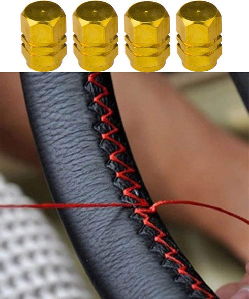 Genuine Leather Car Steering Wheel Cover,Universal Fit 13-15 inch Car Truck Steering Wheel Cover,Leather Steering Wheel Cover Lace Up, Stitch On W...