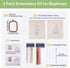 Elecrelive 2 Sets Flower Embroidery Starter Kit for Beginners Adults Stamped Cross Stitch kits 2 Embroidery Hoops & Fabric & Threads & Needles......