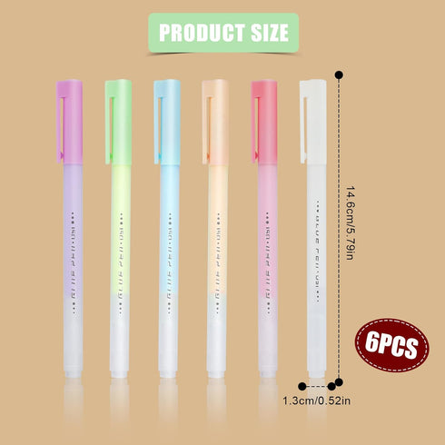 6pcs Scrapbooking Glue Pen, Quick Dry Glue Pen for Scrapbook Multi-Color Adhesive Glue Pens Glue Pens for Crafting DIY Drawing Papercrafts (6 Colo...
