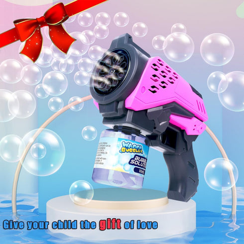 Bubble Gun for Kids and Toddlers Bubble Machine with 1 Bubble Solutions (80ml) Automatic Bubble Maker for Children Outdoor Bubbles Toys...