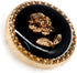 20 pcs Elegant Black Enamel Rose Sewing Metal Shank Buttons for Coats -23mm -7/8"...