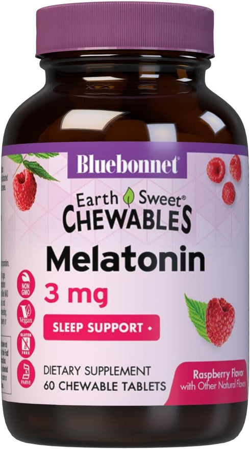 Bluebonnet Nutrition EarthSweet Melatonin 3 mg Fast-Acting Quick Dissolve Nighttime Relaxation & Restful Sleep Support - Sleep Aid - Gluten-Free, ...