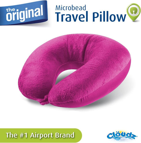Cloudz Dual Comfort Microbead Airplane Travel Neck Pillow. Soft Cozy Plush Fabric on One Side, Cool Relaxing Spandex on The Other! Customize Your ...