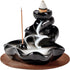 Waterfall Incense Burner, Lotus Backflow Incense Holder Ceramic Censer Cones Sticks Porcelain Holder with 10 Free Mixed Aromatherapy Cones...