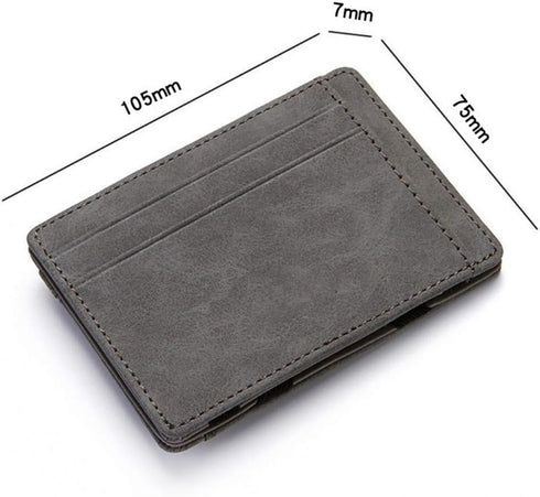 Fida&Moon Men Magic Wallets Male PU Leather Zipper Coin Purse Pouch Plastic Credit Bank Card Case Holder (Blue)...