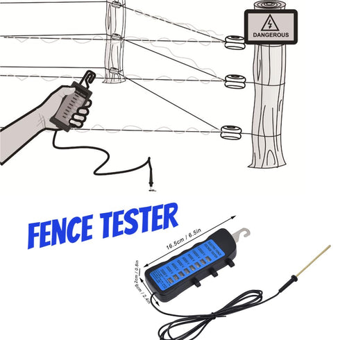 Electric Fence Voltage Tester, 12KV Neon Fault Finder 2000 to 12000V 8 Neon Indicator Lights Waterproof Fence Tester for Farms...
