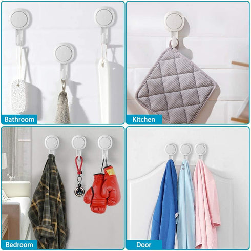 LUXEAR Suction Cup Hooks Reusable Suction Hooks for Shower Wall Vacuum Bathroom Suction Holder Removable Window Glass Door Suction Hanger for Bath...