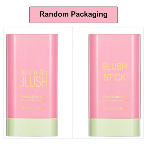 Multi-Use Makeup Blush Stick - Waterproof, Tinted Moisturizer for Eyes, Lips, Cheeks in Shy Pink...