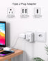 Switzerland Travel Plug Adapter, Swiss Outlet Adapter with 3 Outlets 3 USB Charging Ports(1 USB C), Type J Power Adapter, Travel Essentials US to ...