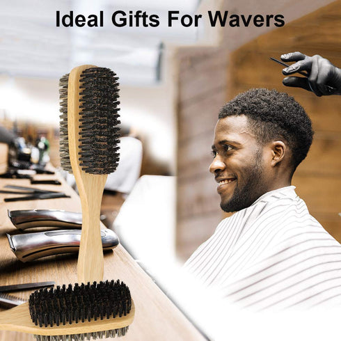 3PCS Silky Durag with Double Sided Brush Packs for Men Waves, Satin Doo Rag for 360 540 720 Waves, Award 1 Wave Cap...