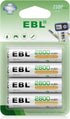 EBL AA Rechargeable Batteries,1.2V NiMH Double A Battery 2800mAh High Capacity Pre-Charged Long Lasting - 4 Pack...