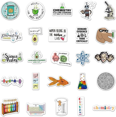 50PCS Pack Chemical Laboratory Equations Chemistry Stickers for DIY Laptops Stationery Phone Case Skateboard Gifts Decals for Kids Birthday Party...