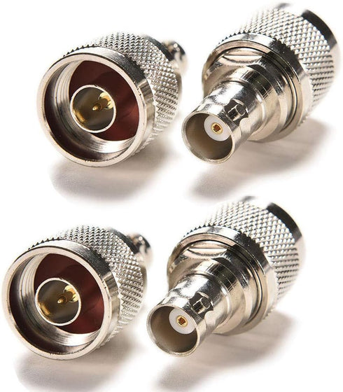 N Male to bnc Female Adapter 4pcs Coaxial Adapter Connector Antenna Converter Connector for Radio Walkie...