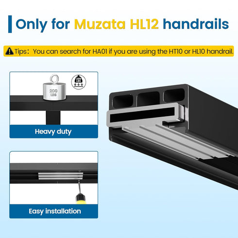 Muzata HL12 LED Handrail Accessories - 2Pack Aluminum Extension Connector High Strength Handrail Fittings, HA36...