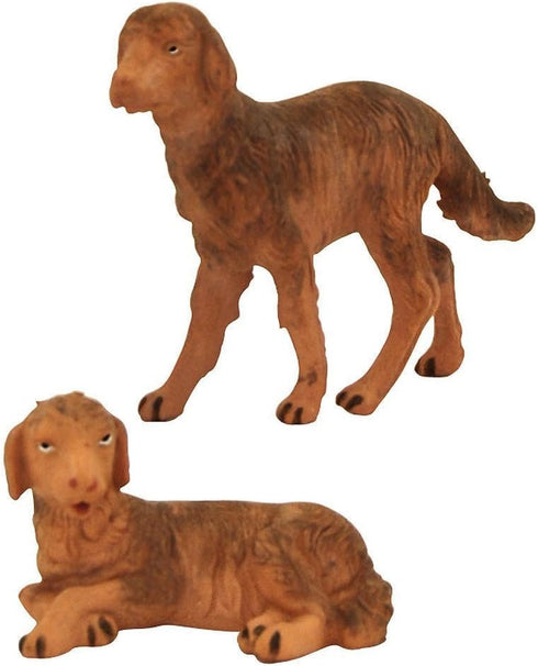 Fontanini by Roman Inc., Set of 2 Dogs, 5" Animals Collection, Nativity Figure and Accessories, Hand Sculpted and Painted...