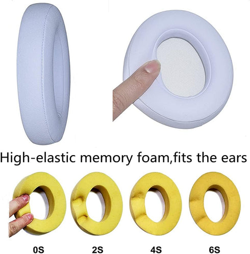 Studio2.0 Replacement Earpads Ear Pad Cushion Cover Compatible with Beats by Dr.Dre Studio 2 Wired/Wireless & Studio 3.0 Over-Ear Headphones (Whit...