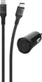 Scosche CPD20Ci4B4 Powervolt 20W USB Type-C PD 3.0 Black Fast Car Charger with MFi Certified USB-C to Lightning Charge & Sync Braided Space Gray 4...