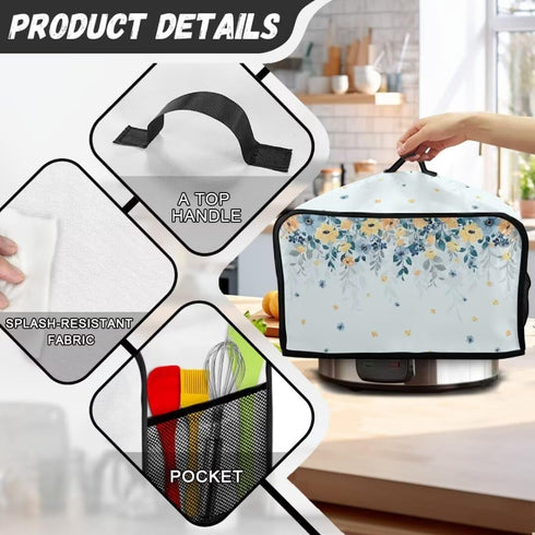 Petals Cover for Slow Cooker Stain Asistant Air Fryer Cover Pressure Cooker Cover Washable Portable for Family Gathering Potlck Easy to Clean...