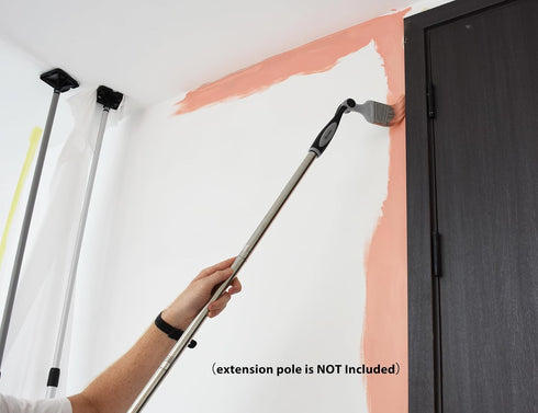 ROLLINGDOG 2.5Inch Paint Edger Brush - Extension Pole Angled Paint Brush for High Walls Ceiling,Stairwell Wall,Triming and Cutting in Painting...