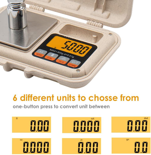 Gram Scale for Food,300g/0.01g Digital Weight Grams and Ounces,Mini Pocket Scale with LCD Display,Tare for Jewelry,Coins,Power,Herbs,Spices,Kitche...