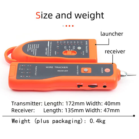 Ethernet Cable Tracker LAN Network Cables Tester Multifunction Line Finder Measure for CAT5 CAT6 RJ45 RJ11 with Network Maintenance Collage Teleph...