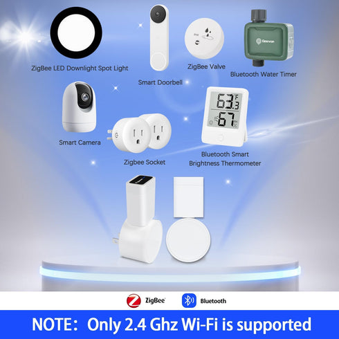 Geevon Bluetooth-WIFI Hub and Adapter 2.4 GHz Wi-Fi Bluetooth Bridge for Geevon SWV220020 Bluetooth Watering Timer...
