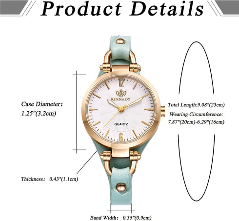 Avaner Women's Leather Quartz Watches: Slim Strap Small Face Ladies Elegant Dress Wrist Watches...
