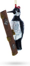Woodpecker Perched on a Branch Glass Christmas Ornament...