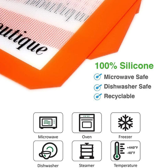 Silicone Baking Mat Set, Reusable Heat Resistant Non-stick Silicon Liner, Professional Grade Silicone Pads for Quarter Sheet (11.6" x 8.1", 3 Piec...